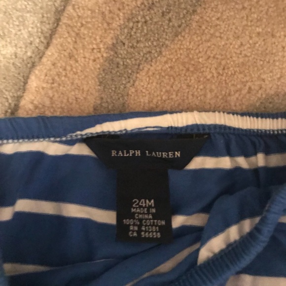 RALPH LAUREN BLUE/WHITE STRIPED DRESS 24 MONTHS - Picture 2 of 4